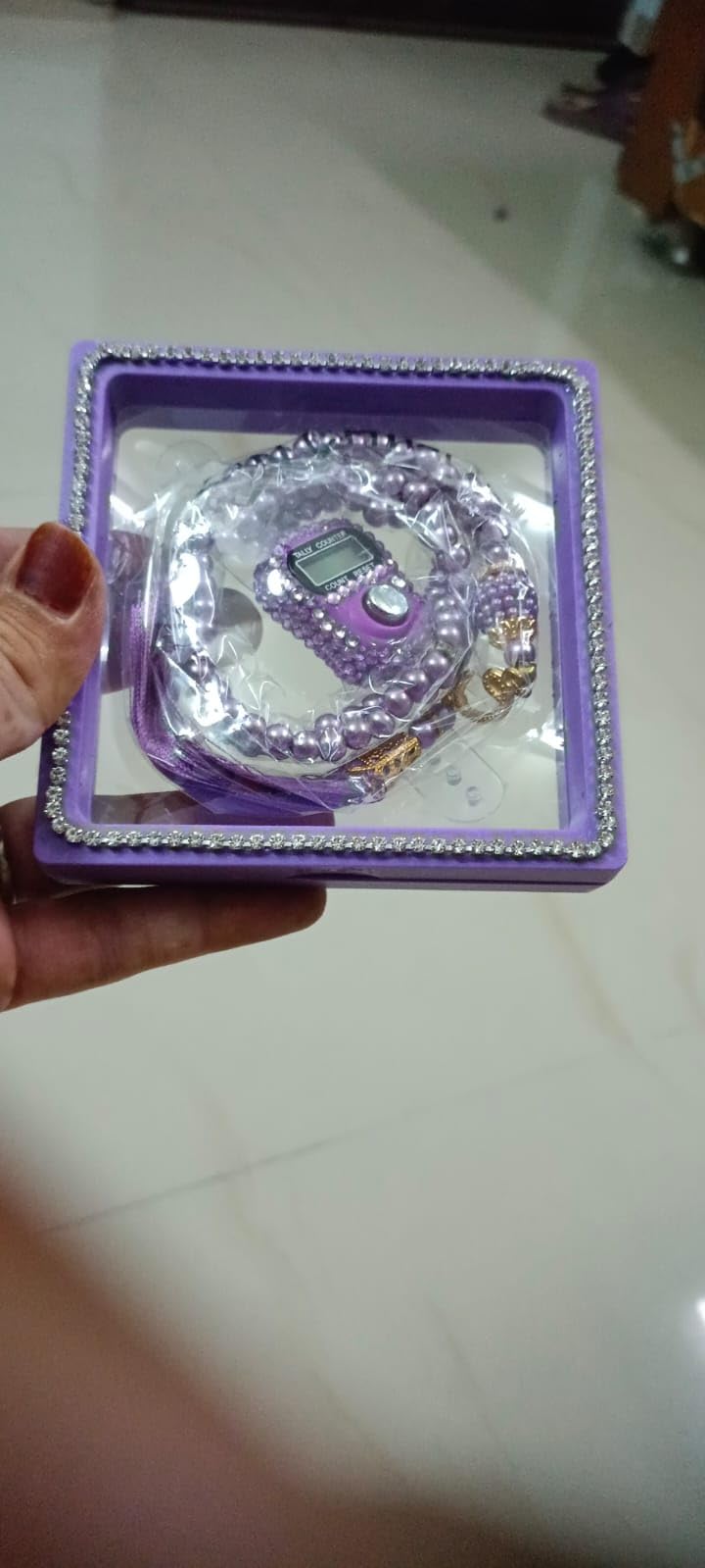 Premium Islamic Prayer Beads Tasbih Set, with Digital Finger Counter Beads Tasbih Set|Umrah Hadiya|Bridal Gift