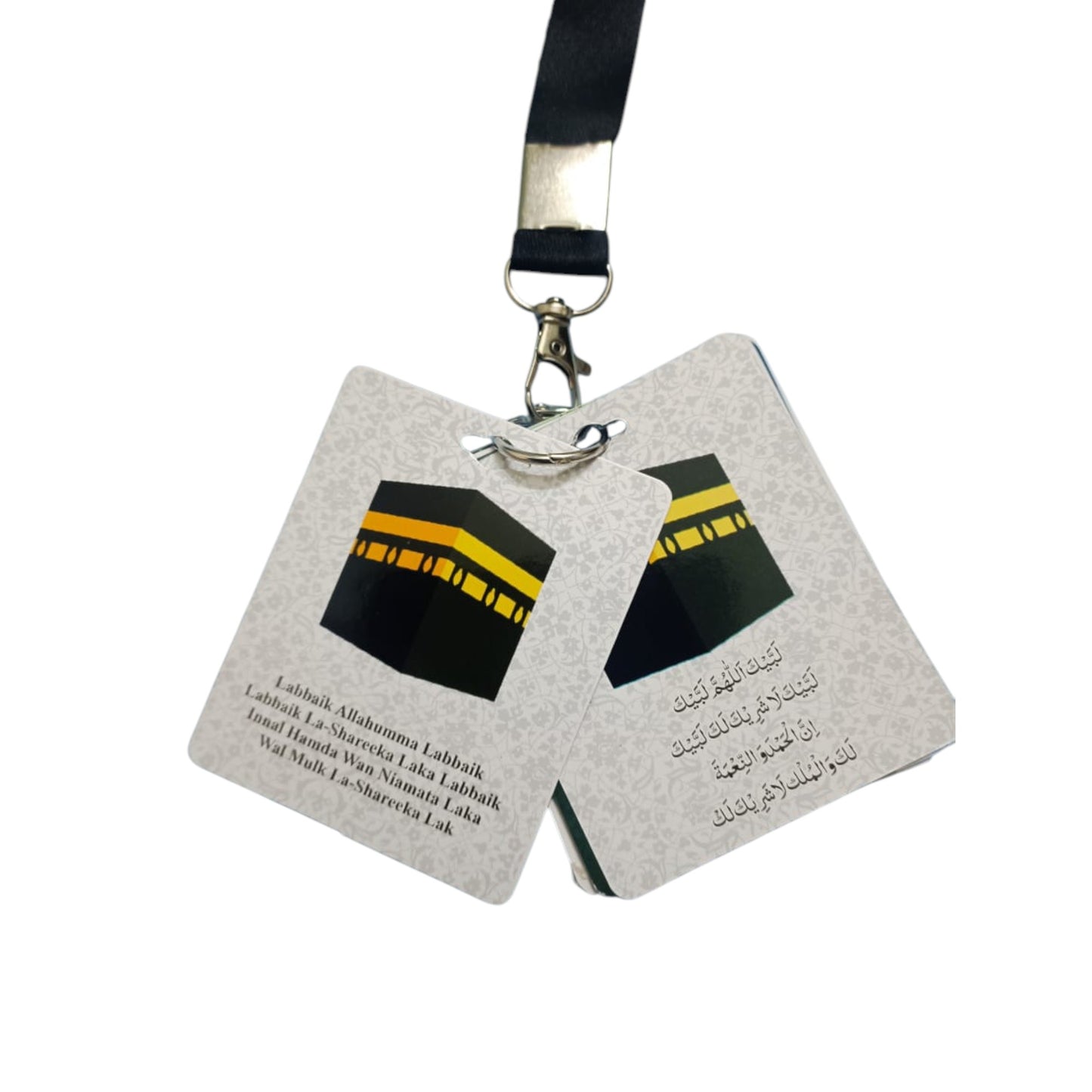 Haj Umrah Dua Card & Ziyarat Guide Book Keychain with Tawaf Tasbih Beads, Islamic Hadya Gift |Portable| 35 Pgs